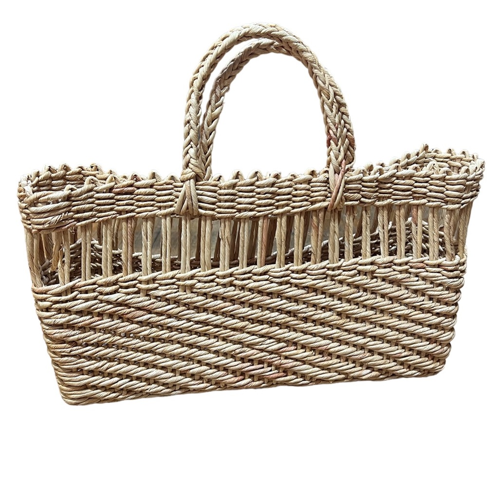 Wicker Tote Purse Bag Handles Straw Beach Shopper